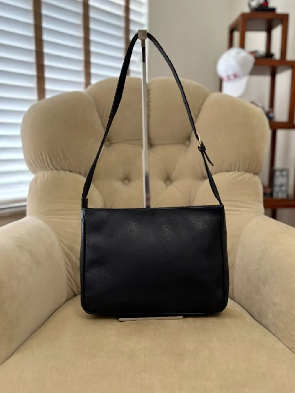 VTG Auth PALOMA PICASSO Black Genuine Leather Iconic "X" Satchel Shoulder Bag - Picture 3 of 5